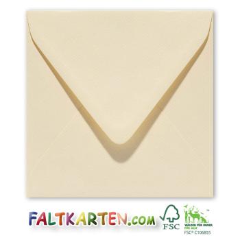 Briefumschlag 16x16cm in creme, 120g, ohne Fenster, Nassklebung