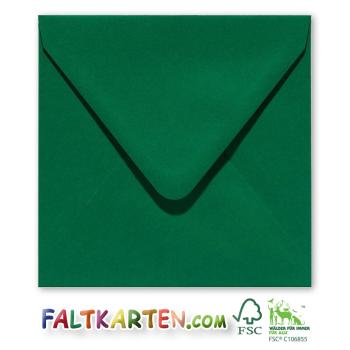 Briefumschlag 16x16cm in dunkelgrün, 120g, ohne Fenster, Nassklebung