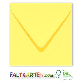 Briefumschlag 16x16cm in gelb, 120g, ohne Fenster, Nassklebung