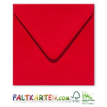 Briefumschlag 16x16cm in rot, 120g, ohne Fenster, Nassklebung