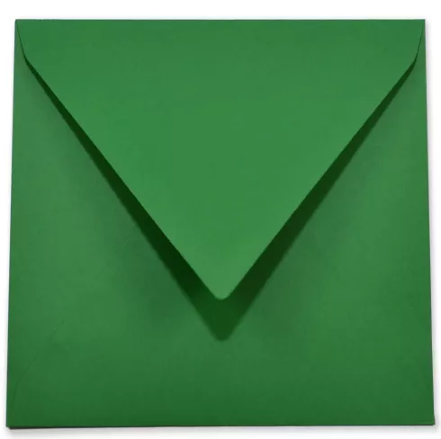 Briefumschlag 16x16cm in weihnachtsgrün, 120g, ohne Fenster, Nassklebung