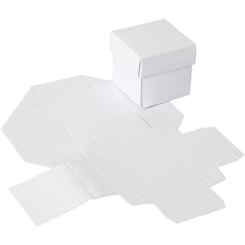 Faltschachtel mit Deckel 5,5x5,5cm weiss 10 Stück