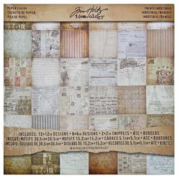 Tim Holtz - Idea Ology "french industrial" 8x8" Paper Stash