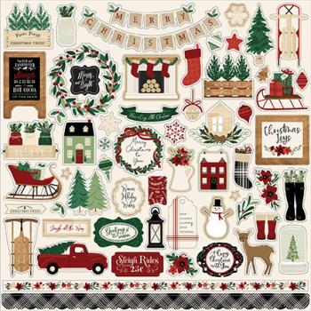 Echo Park "A Cozy Christmas" 12x12" Element Stickers