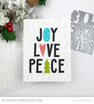 My Favorite Things "Peace, Love, and Joy" Stencil 6x6"