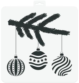 Aladine "Christmas Baubles" Schablone 28x28cm 