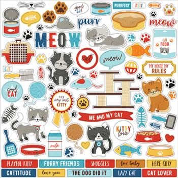 Echo Park "I Love My Cat" 12x12" Element Stickers