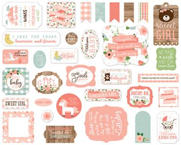 Echo Park "Baby Girl" Ephemera - Stanzteile