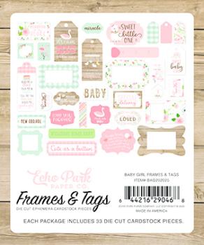 Echo Park "Baby Girl" Ephemera Frames & Tags