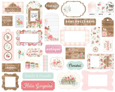 Preview: Carta Bella "Farmhouse Market" Ephemera Frames & Tags