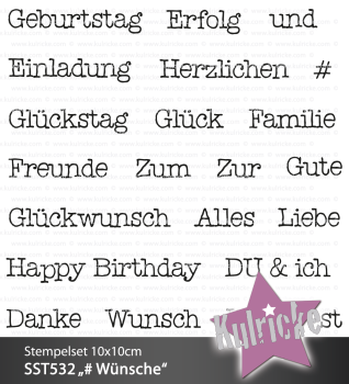 Kulricke Stempel "# Wünsche" Clear Stamp Motiv-Stempel