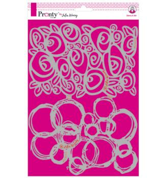Pronty Crafts Roses & Grunge Circles Stencil - Schablone 