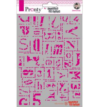Pronty Crafts Letters Grunge A5 Stencil - Schablone 