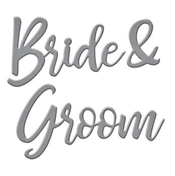 Spellbinders Die "Bride & Groom Sentiment" Stanzschablone