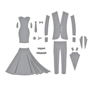 Spellbinders Die "Wedding Dress & Tux" Stanzschablone