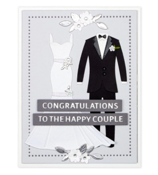 Spellbinders Die "Wedding Dress & Tux" Stanzschablone