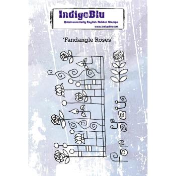 IndigoBlu "Fandangle Roses" A6 Rubber Stamp