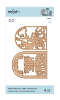Spellbinders Die "Layered Adventure Awaits Children Scene" Stanzschablone