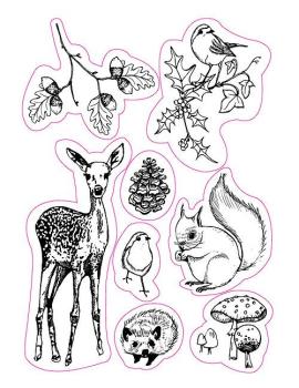 Craft Consortium Winter Woodland Clear Stamps Winterwald
