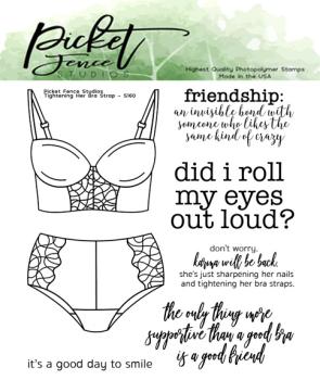 Picket Fence Studios Tightening Her Bra Strap Clear Stamps (S-160)