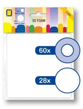 JEJE Produkt 3D Foam Round  6 mm & 2 mm x 2 mm  - 3D Klebepads (3.3122)