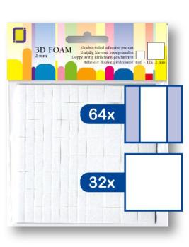JEJE Produkt 3D Foam Rectangles 12x12 mm & 12x6 mm x 2 mm  - 3D Klebepads (3.3132)
