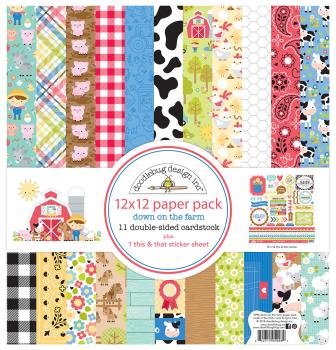 Doodlebug Design Down on the Farm 12x12 Inch Paper Pack  - Designpapier 