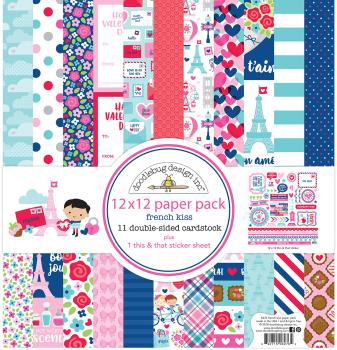 Doodlebug Design French Kiss 12x12 Inch Paper Pack - Designpapier 