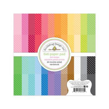 Doodlebug Design Dot-Stripe Rainbow 6x6 Inch Paper Pack  - Designpapier 