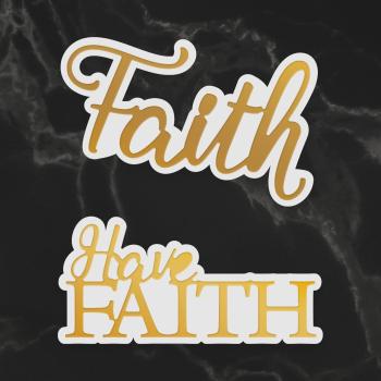 Couture Creations Cut, Foil & Emboss Die "Have Faith Sentiment Mini"