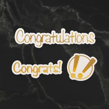 Couture Creations Cut, Foil & Emboss Die "Congrats! Sentiment Mini"