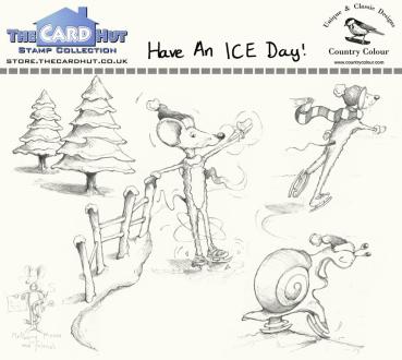 The Card Hut Have an ICE Day Clear Stamps / Weihnachts Maus Stempelset 