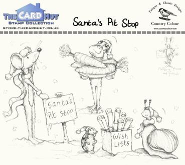 The Card Hut Santa's Pit Stop Clear Stamps / Weihnachts Maus Stempelset 