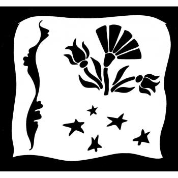 IndigoBlu "Aitch's Flowers" Stencil 6x6 - Schablone