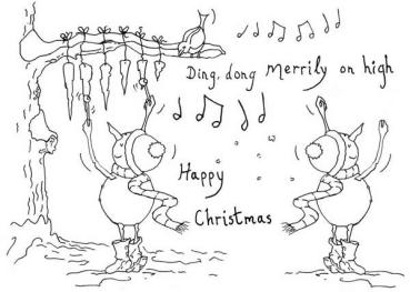 The Card Hut Snowboots: Ding Dong Merrily on High  Clear Stamps /  Stempelset 