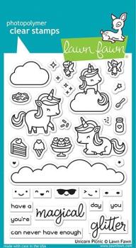 Lawn Fawn Stempelset "Unicorn Picnic" Clear Stamp
