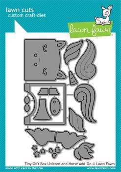 Lawn Fawn Craft Dies - Tiny Gift Box Unicorn and Horse Add-On