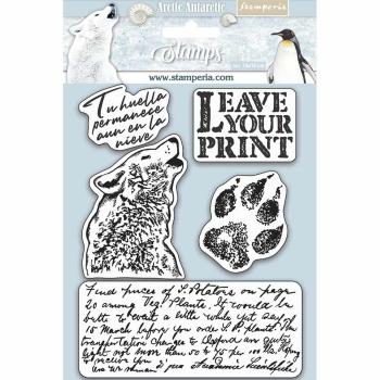 Stamperia Stempel "Arctic Antarctic Leave Your Print" Natural Rubber Stamp