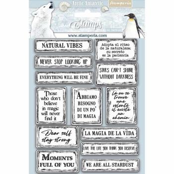 Stamperia Stempel "Arctic Antarctic Quotes" Natural Rubber Stamp - (Naturkautschukstempel)