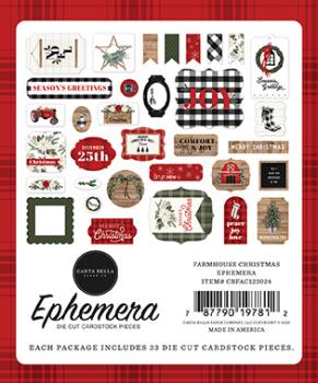 Carta Bella "Farmhouse Christmas" Ephemera - Stanzteile