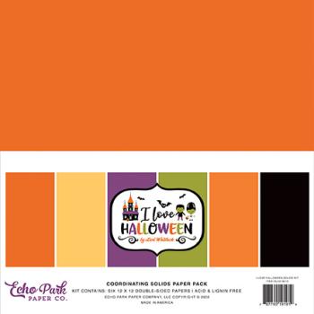 Echo Park "I Love Halloween" 12x12" Coordinating Solids Paper - Cardstock