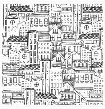 My Favorite Things "City Block" 6x6" Background Cling Stamp
