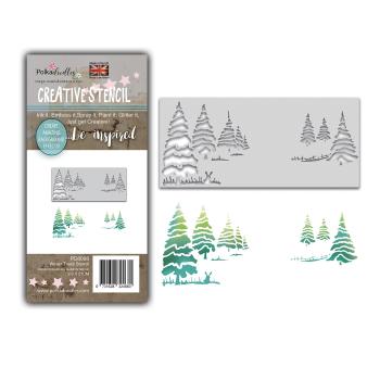 Polkadoodles Stencil Winter Trees Layering - Schablone  (PD8098)