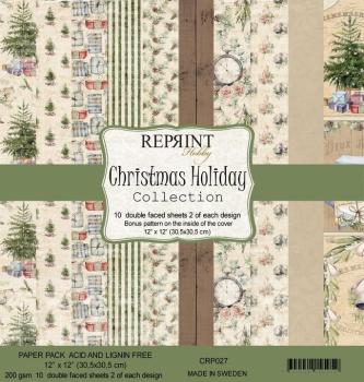 Reprint Christmas Holiday Collection 12x12 Inch Paper Pack 