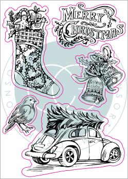 Craft Consortium Noel Clear Stamps Festivity 