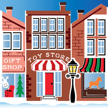 LDRS-Creative  Christmas on Main Street  Stencil 6x6