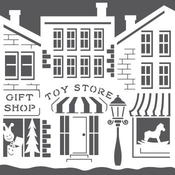 LDRS-Creative  Christmas on Main Street  Stencil 6x6
