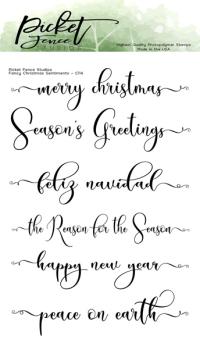 Picket Fence Studios Fancy Christmas Sentiments Clear Stamps 