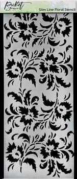 Picket Fence Studios Slim Line Floral Stencil - Schablone