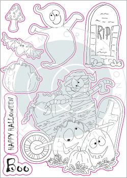 Craft Consortium Happy Haunting Clear Stamps Pumpkins 